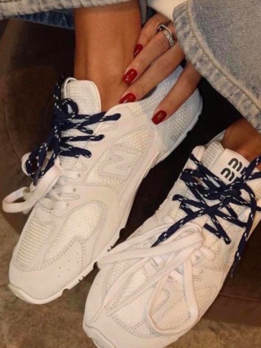 New Balance X Miu Miu 530 SL suede and mesh sneakers
